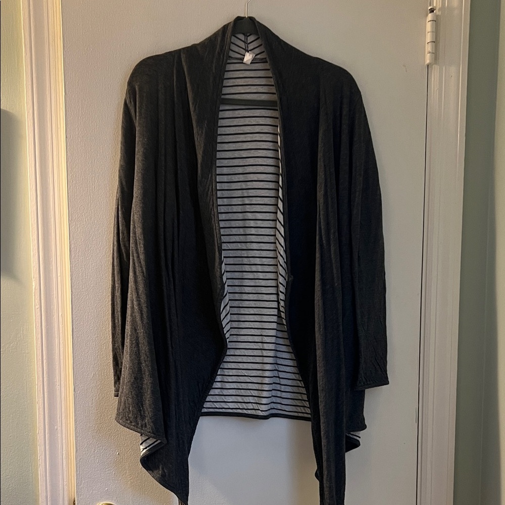 Matilda Jane Charcoal Grey and White Striped Cardigan